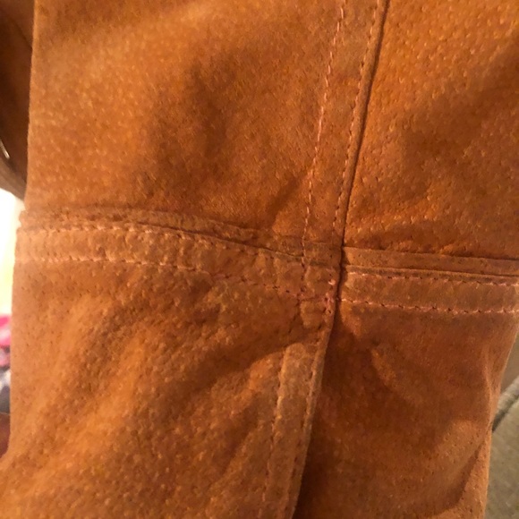 100% Washable Tangerine Colored Leather Jacket - Picture 3 of 9
